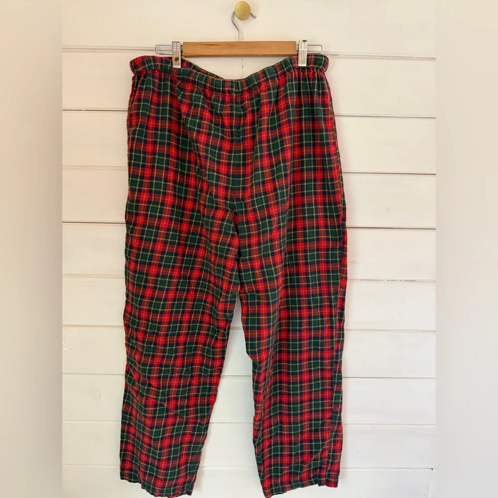 Vintage 90s Victorias Secret Country Tartan Plaid Flannel 2 PC Pajama Set LARGE